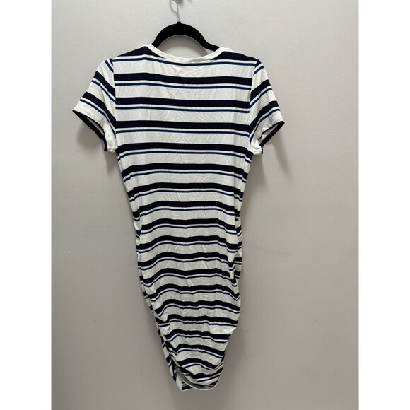 Loft Beach Striped Mini Ruched Shirt Dress Size Medium NWT - Picture 4 of 4